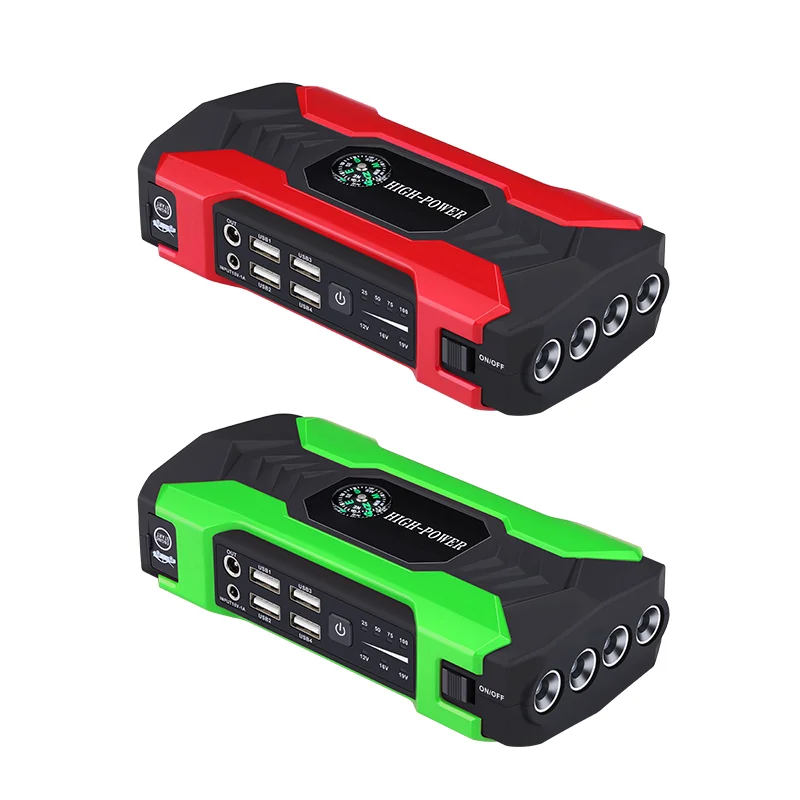【新品】カースターター電源、28000mAh 4 USBポータブルカーバッテリーブースター充電器 車両緊急用 12V 28000mAh 車用バッテリー充電器 ブースター ジャンプ