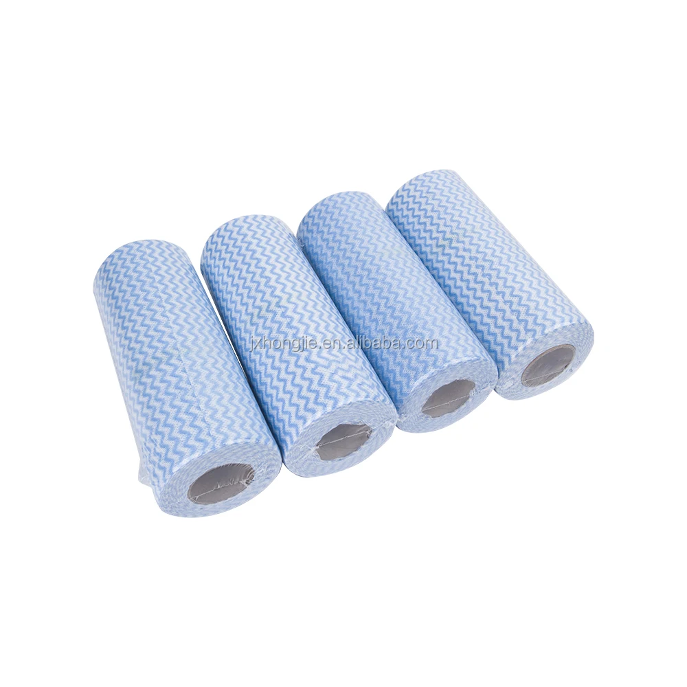 Perforated Wavy Pattern Spunlace Non Woven Fabric For Kitchen Rag Rolls