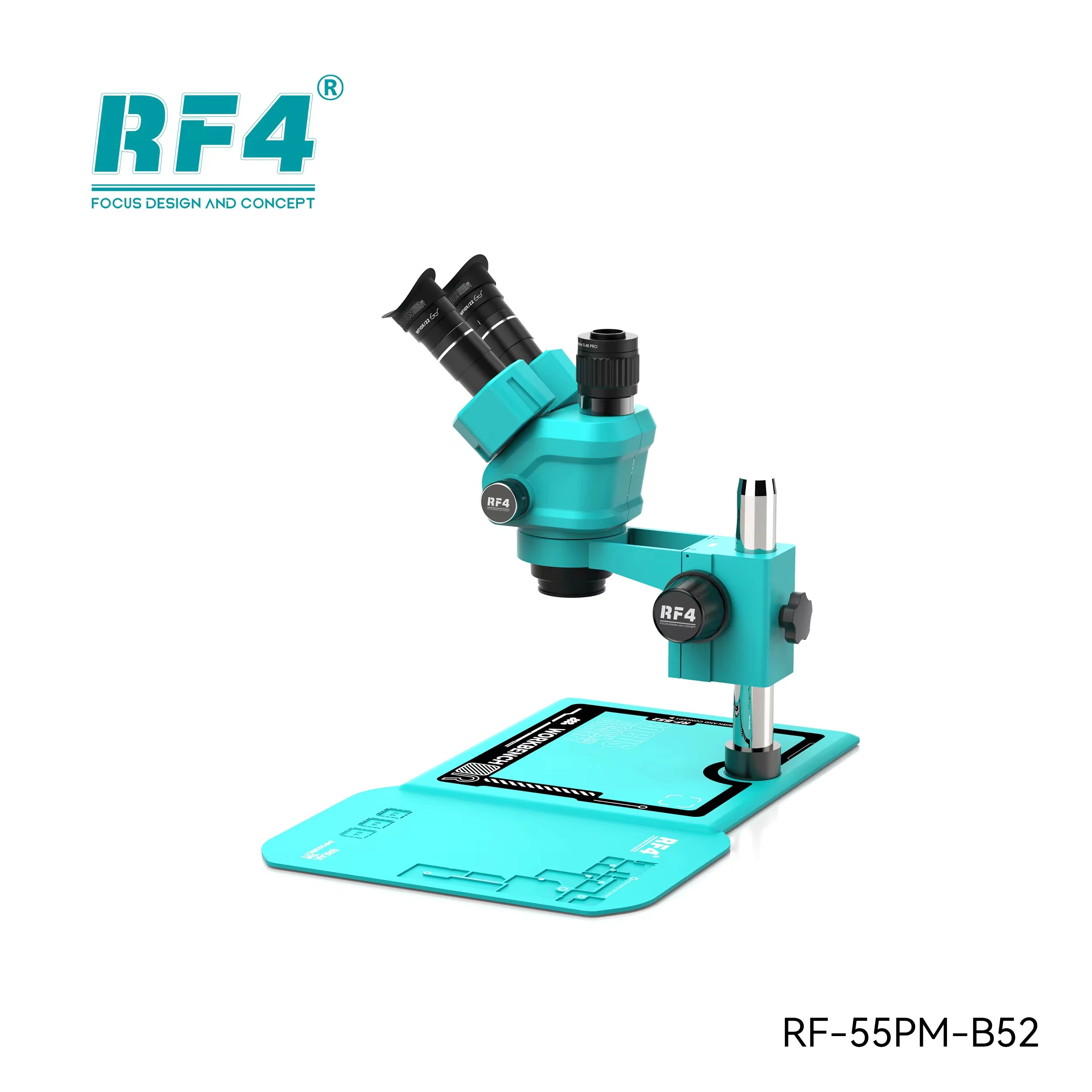 RF4 RF-6555PRO MAX - 6.5-55X Synchronous Zoom Stereo Microscope