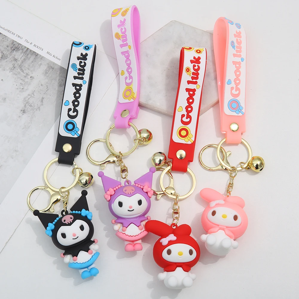 Sanrio Cinnamon Dog Kuromi 3d Anime Keychain Silicone Plastic Rubber ...