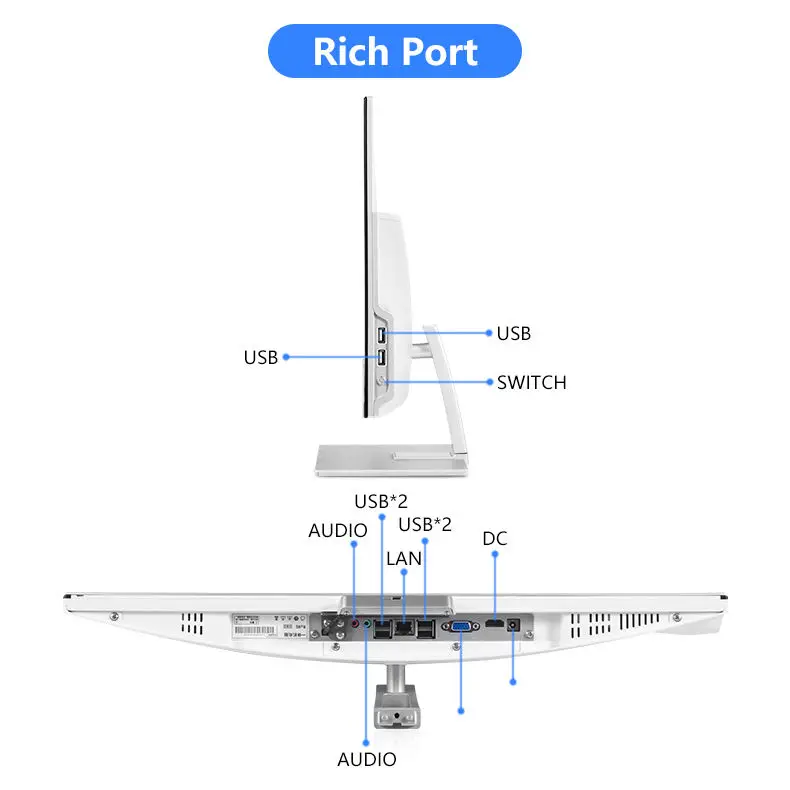 Aio Ordenador 21.5inch 24inch Desktop All In One Pc With 8/9 Th Gen I3 I5 I7 Processor Pc Curved Computer Hardware & Software pc