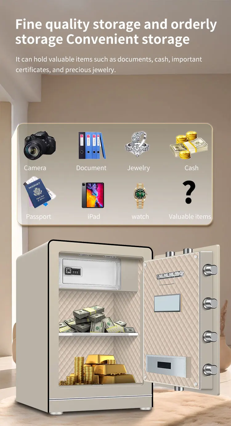 CEQSAFE Smart Electronic Key Lock Fingerprint Steel Body Safe Box TUYA WiFi Anti-Theft Safe Box factory