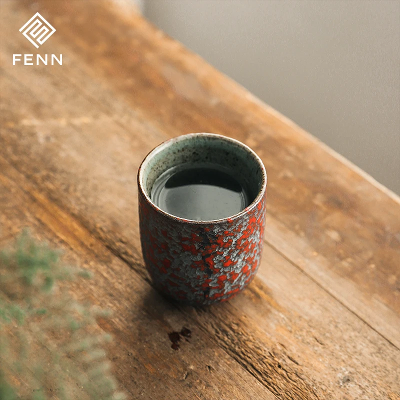 product fenn wholesale japanese style retro stoneware kung fu tea cup ceramic coffee cup with gift custom logo 120ml-63