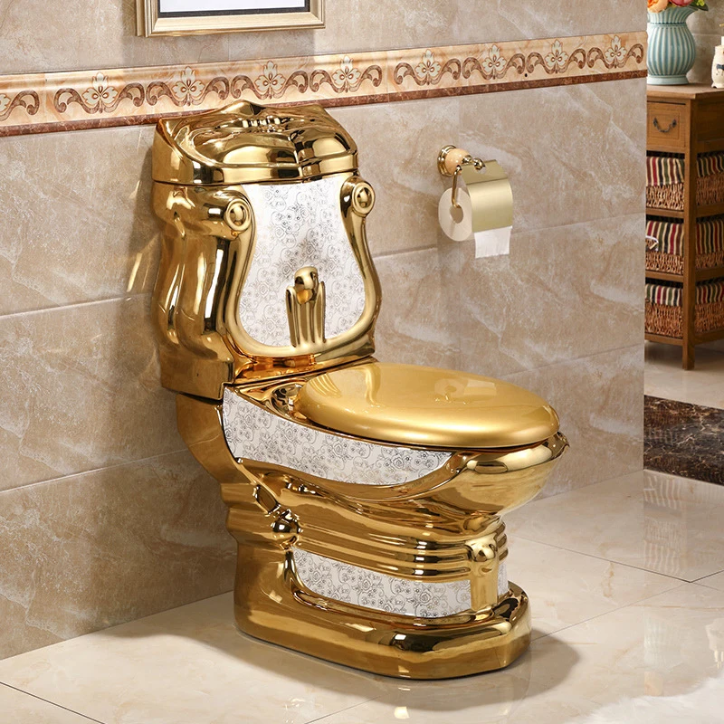 European style toilet relief luxury color gold green blue in high