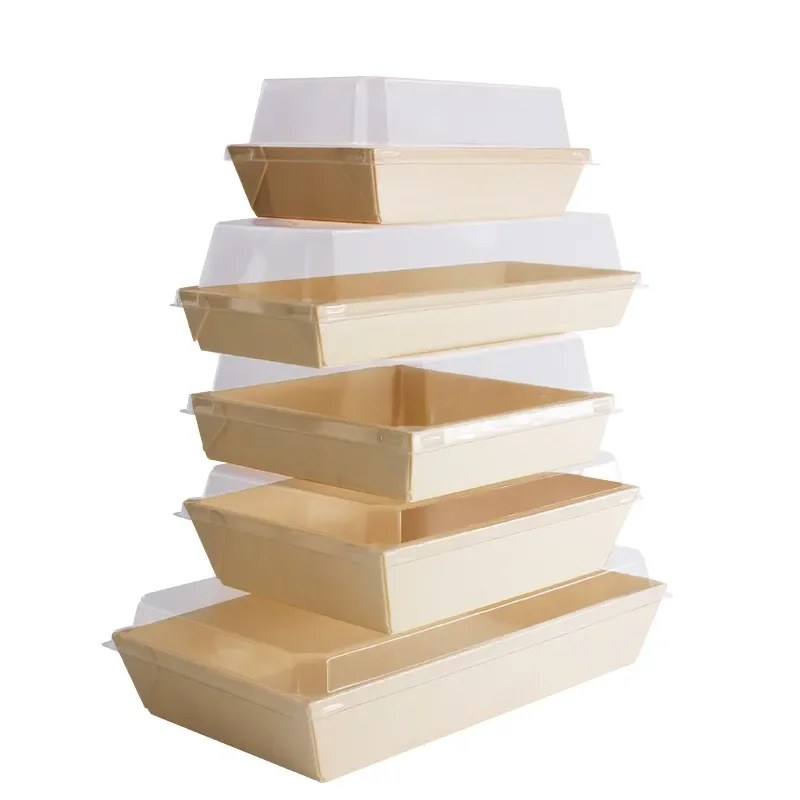 Disposable Wooden Lunch Bento Box Customized Boxes Custom Cardboard Take Away Food Fast Hot Dog Paper Box