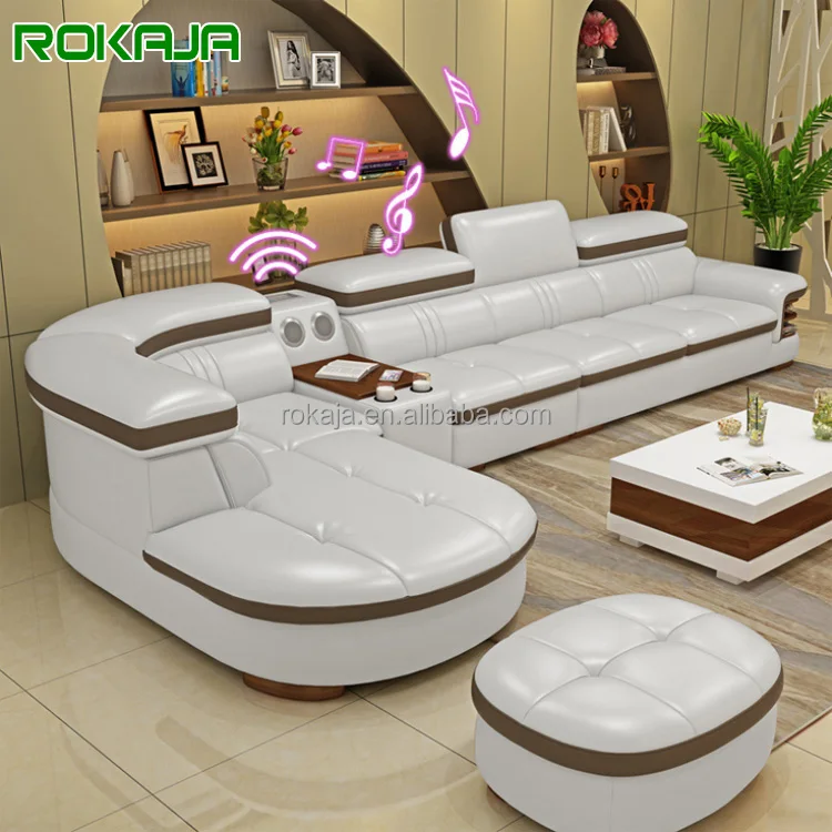 Luxury Living Room Sofa - ROKAJA Multifunction Leather Couch