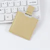 Oro - Espejo 60*60mm, funda de cuero 68*65mm