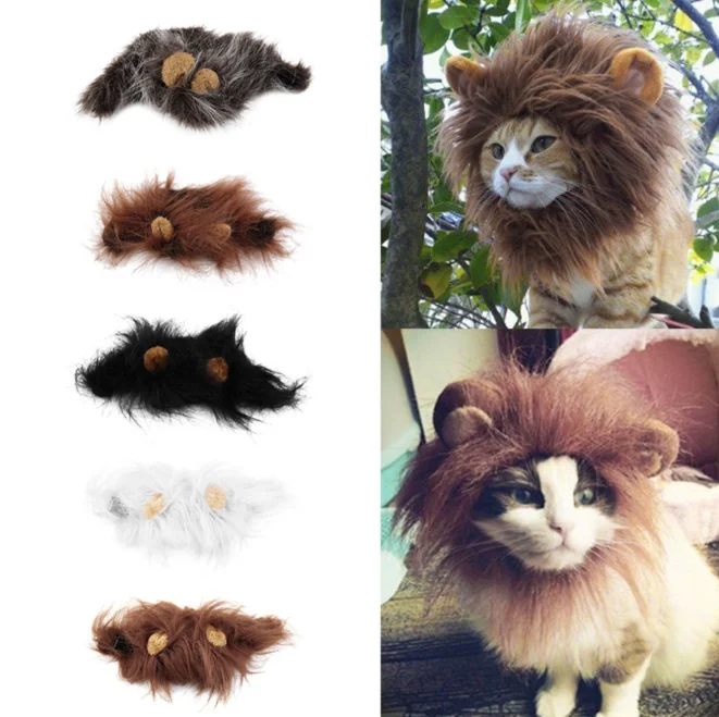 1 шт. 2020, парик для домашних животных, имитация Львиной шерсти, гривы, ушей, костюма, шарф-глушитель