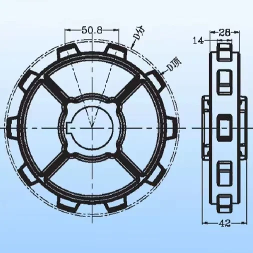 OPB Plastic Mesh Belt with 8 Teeth Plastic Sprocket Nylon Gear Plastic Injection Molding Gear