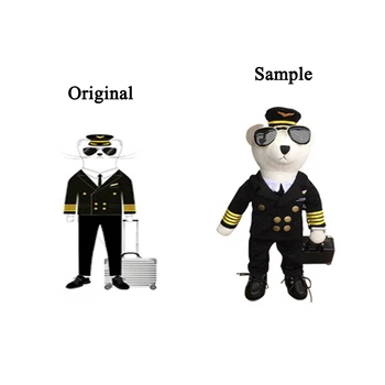 Wholesale dolls manufacturer custom otter soft stuffed captain plush toy