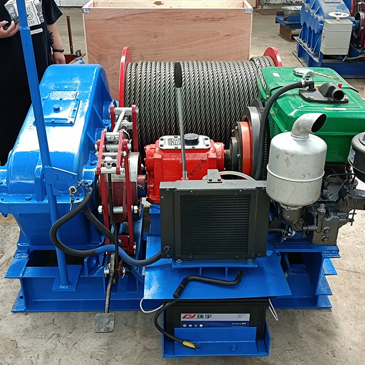 High Speed Diesel Engine Powered Winch 1ton to 20ton with Wire Rope