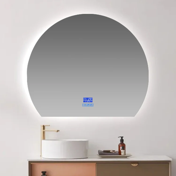 Modern Round Shape LED Bathroom Mirror New Smart Wall-mounted Illuminated Mirror
