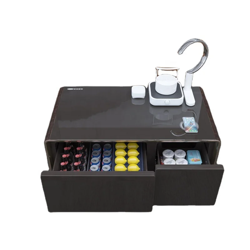 Apartment Refrigerator Party Tea Table Fridge Mobile Phone Charging Smart Coffee Table Music Fridge Table Smart Furniture