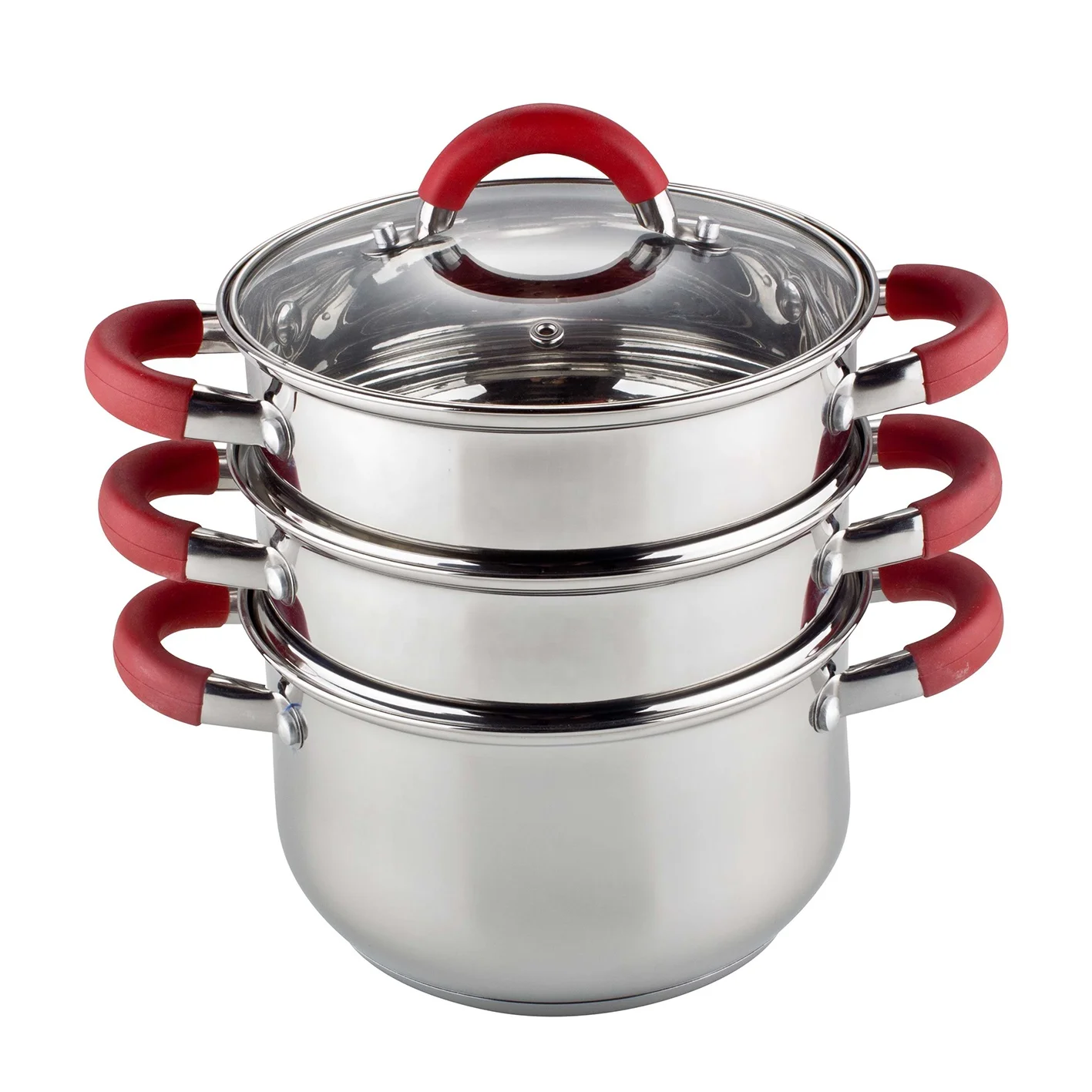 Kitchen Item Cookware 3 Tier Stainless Steel Cooking Pot With Handle Buy Stainless Steel Cookware Set Cooking Pot Soup Pot Product On Alibaba Com