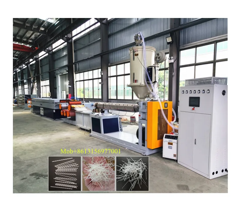 Synthetic Macro fiber making lines/ cement reinforcement twisted fiber extruder production machine