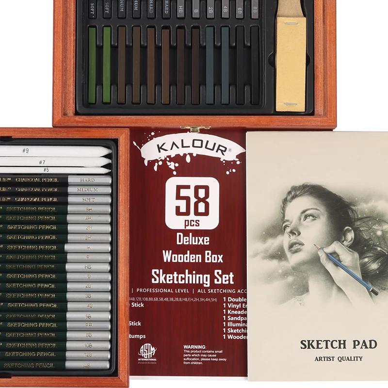  KALOUR 58 Pack Drawing Set Sketch Kit, Sketching