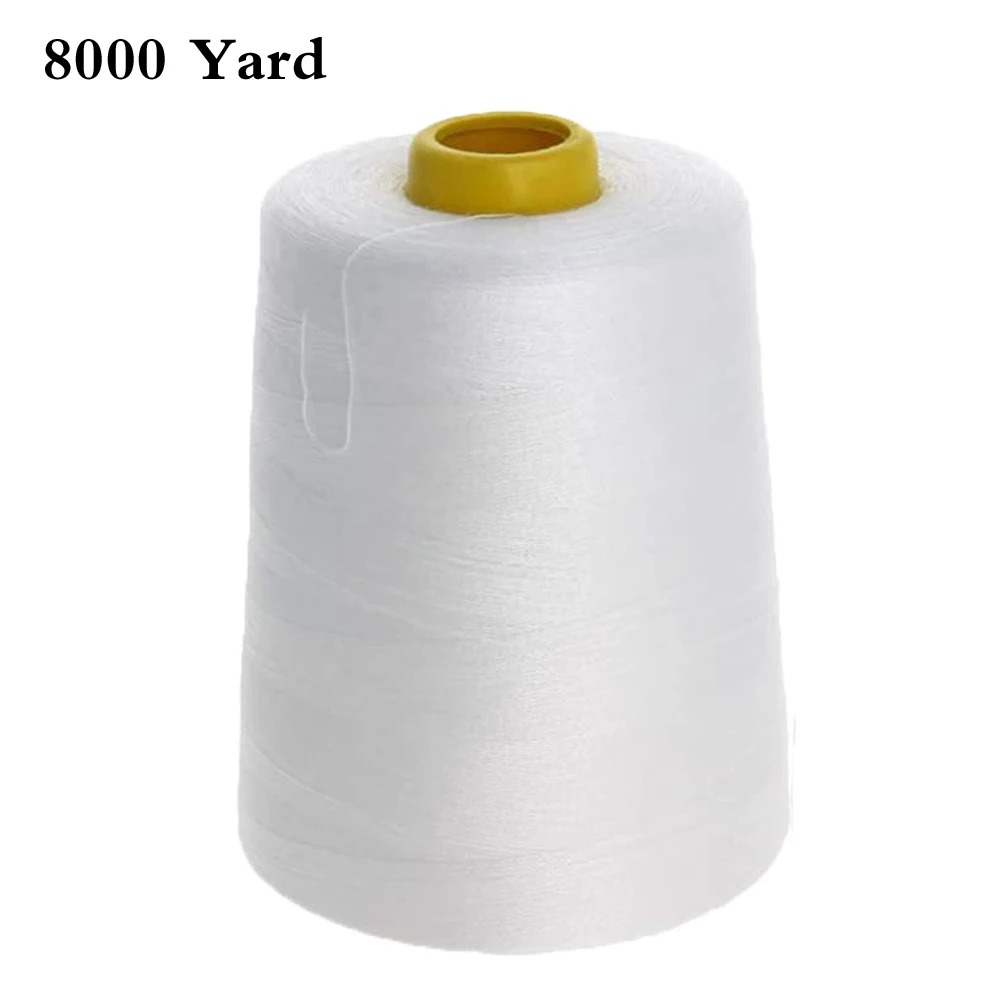 8000 YARDS POLYESTER SEWING THREAD FOR INDUSTRIAL SEWING MACHINE WHITE