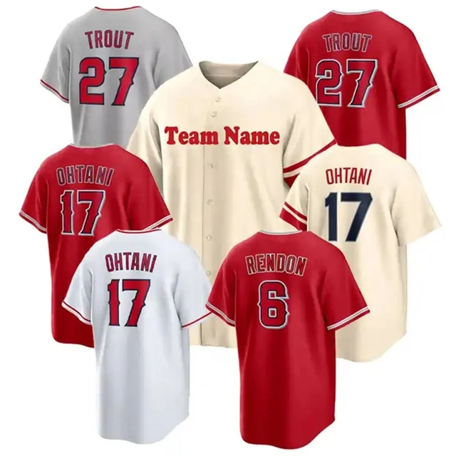 Men's 27 Mike Trout 17 Shohei Ohtani 6 Anthony Rendon Wholesale Cheap America Sports Stitched Baseball Jersey