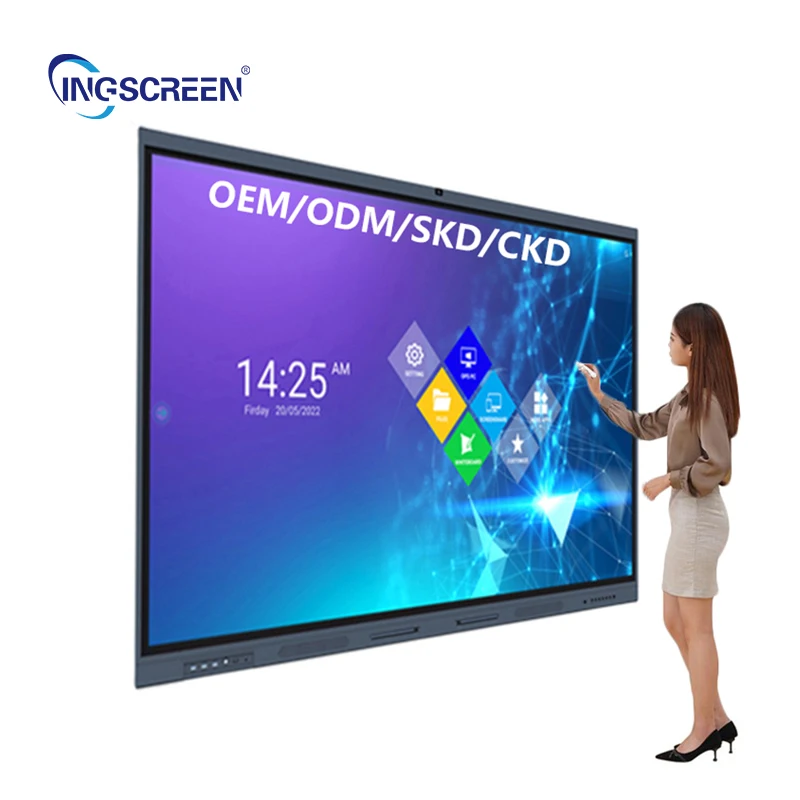 INGSCREEN Custom 65Inch Touch Screen Monitor Led Flat Panel White Board Digital Interactive Whiteboard Smart Board for Classroom