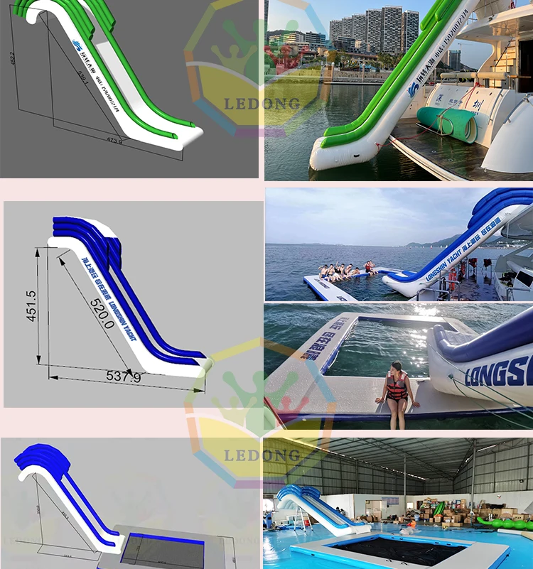 Floating Inflatable Yacht Water Slide / Boat Dock Slide For Water Games Buy Inflatable Yacht