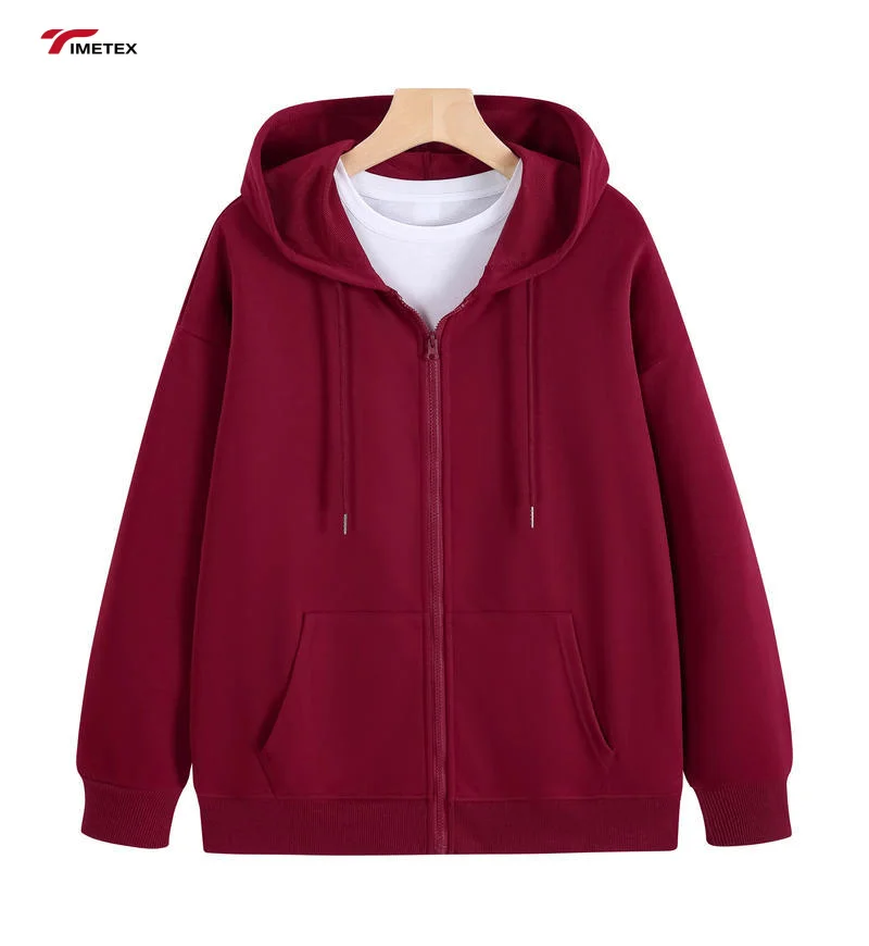 Casual Sport Streetwear Custom Unisex Zipper up Heavy Weight Sweatshirt 100% Cotton Polyester Oversized Active Tops