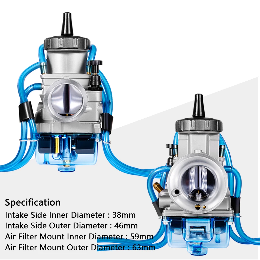 Carburetor PWK38 for Suzuki RM125, Kawasaki KX125, Honda CR250