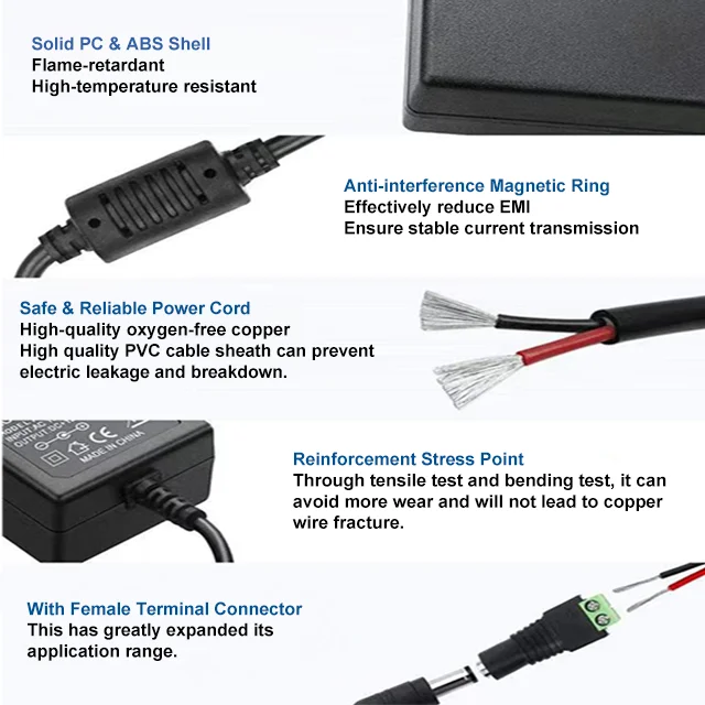 Manufacture Wholesale 12V 3000mA 36W Switching Plugs Power Supply Adapter with Ccc Fcc Ce