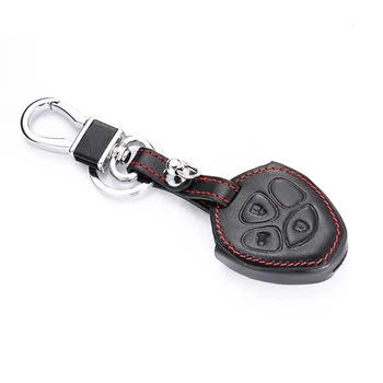 Car leather keychain Key cover black brown dust remover for Toyota Camry Prado Highlander Corolla REIZ Crown RAV4 Key cases