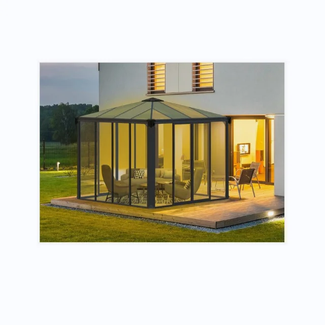 JBDhome Modern Aluminium Glass Sunroom Cheap Prefabricated Wooden Frame with Tempered Flat Roof for Residential Villa Solarium