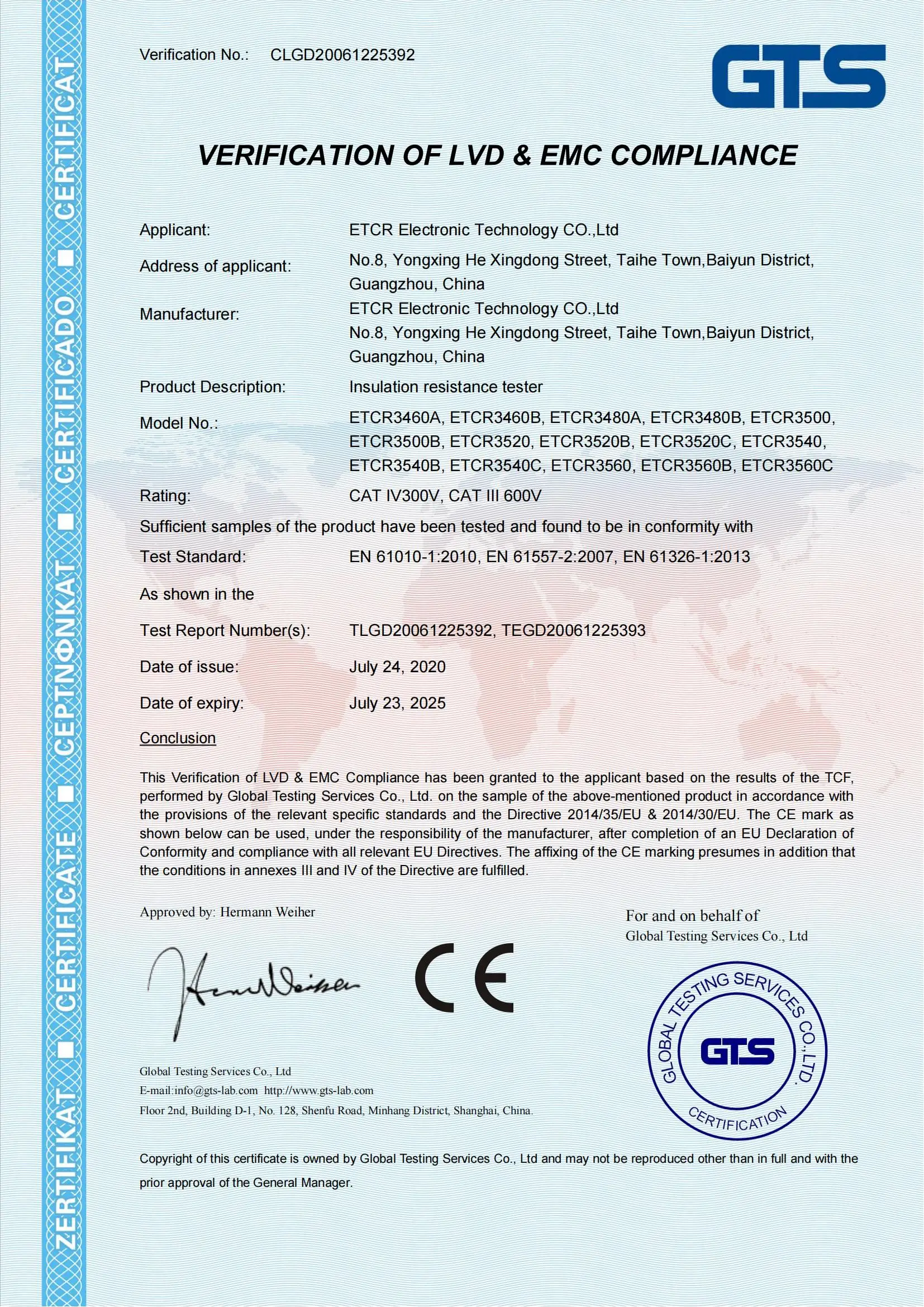 ETCR3520C High Performance HV Insulation Resistance Tester Manufacturer &  Supplier