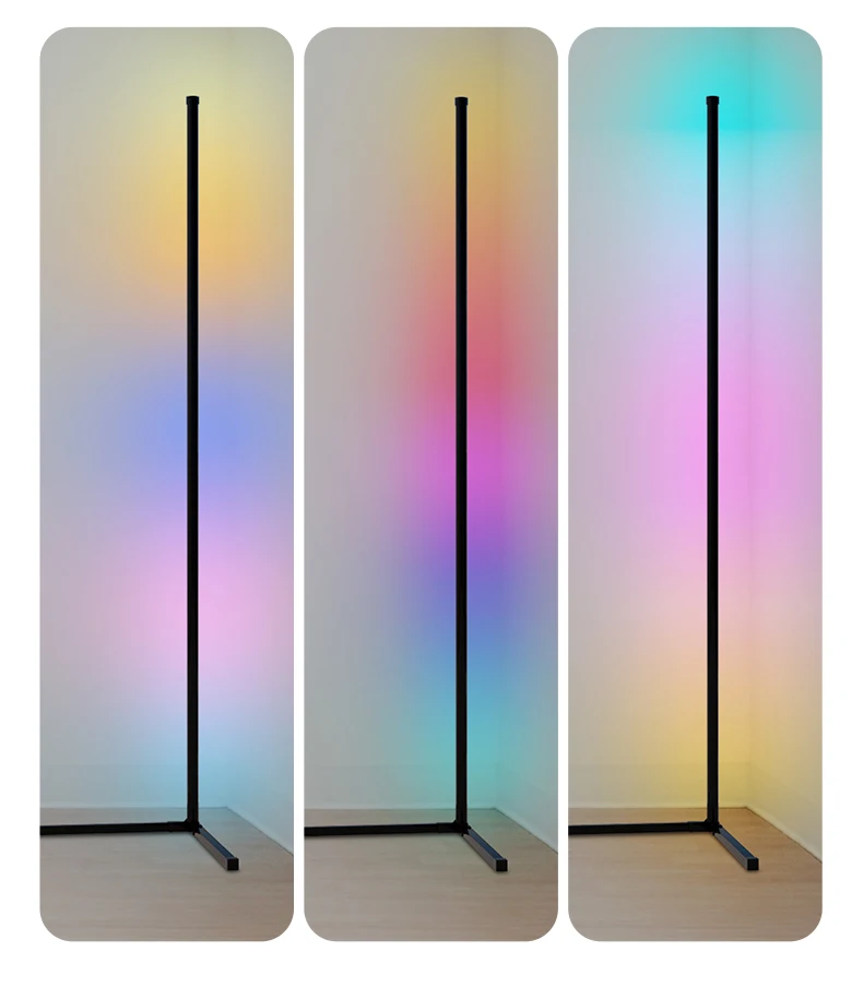 Modern Indoor Home Decor LED RGB Smart Corner Floor Lamps IP65 Rating Indoor Lighting with Stand Decorative Lighting