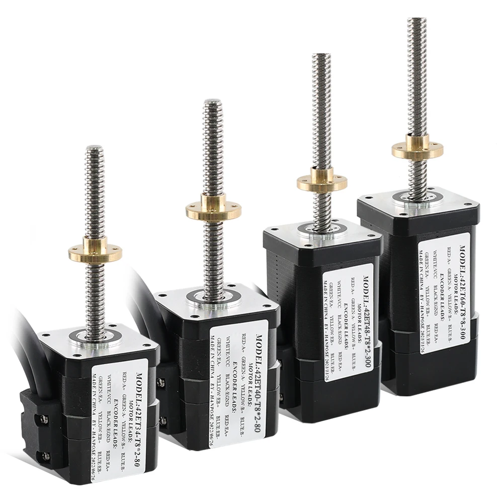 42 Motor 42ET34/40/48/60-T8*2 50-500mm 2A Nema17 Closed-loop Linear Screw Stepper Motor