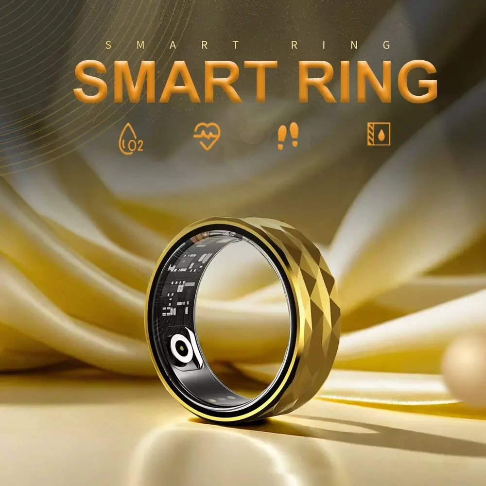 Smart Ring Health Tracker Gold - Fitness & Schlafüberwachung Mit 7 Tagen Akku