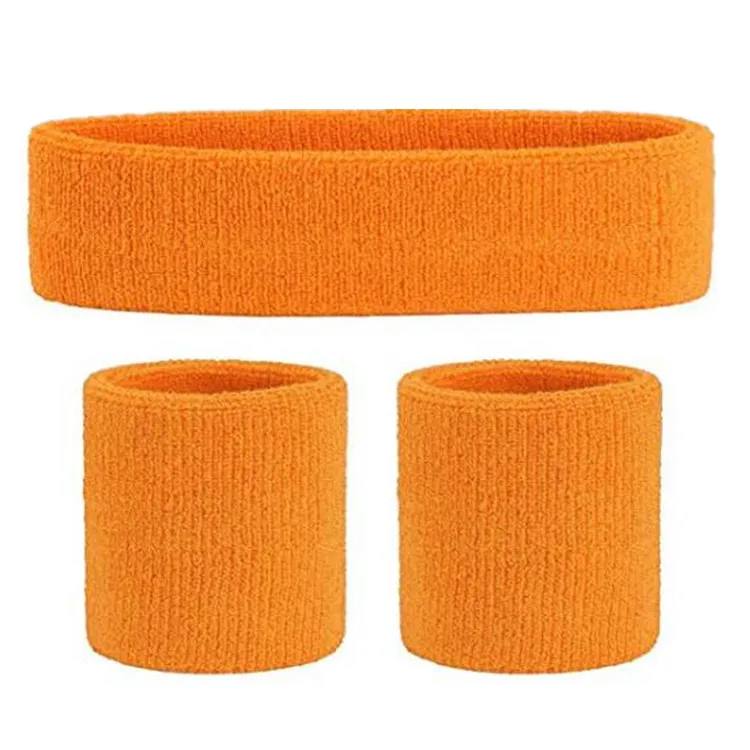 Custom Cotton Terry Cloth Sport Exercise Tennis Head Wristband Embroidery Sweatband Elastic