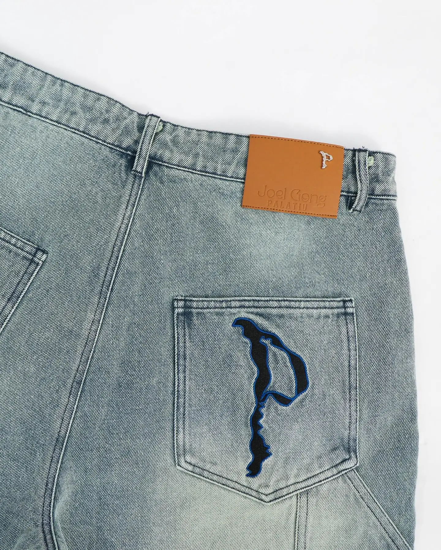 Baggy Jeans Custom Skate Streetwear Mens Washed Cotton Loose Fit Cargo Pants Rhie Double Knee Denim Jean Men_voghion.com