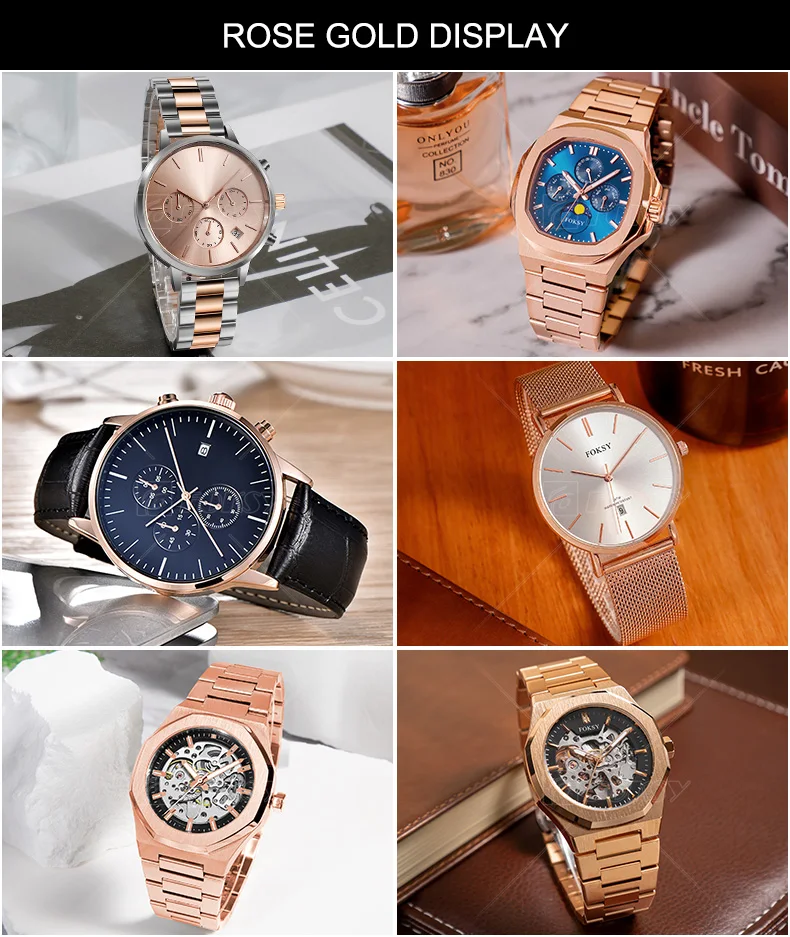 Luxury Wrist Hand Bracelet Rose Gold Watch For Men Reloj Oro Rosa - Buy ...