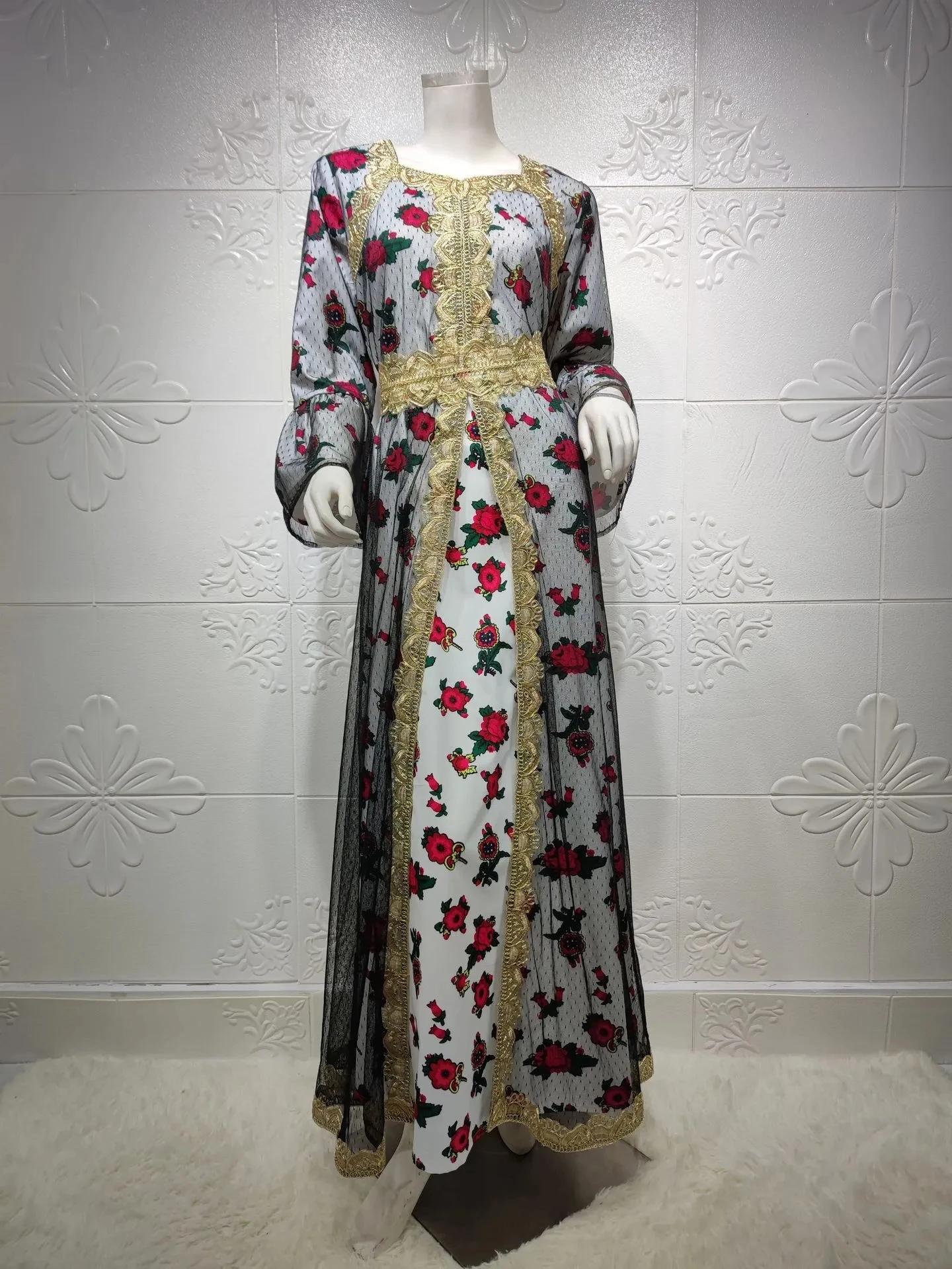 Ramadan Arab Dubai Islamic Clothing Eid Mubarak Muslim Abaya Dress Fashion Women Turkey Patchwork Embroidery Indian Kaftan Dress