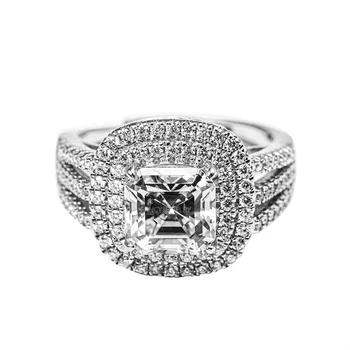 925s/14k /18k white gold 2 carat moissanite diamond men engagement ring Wholesale price