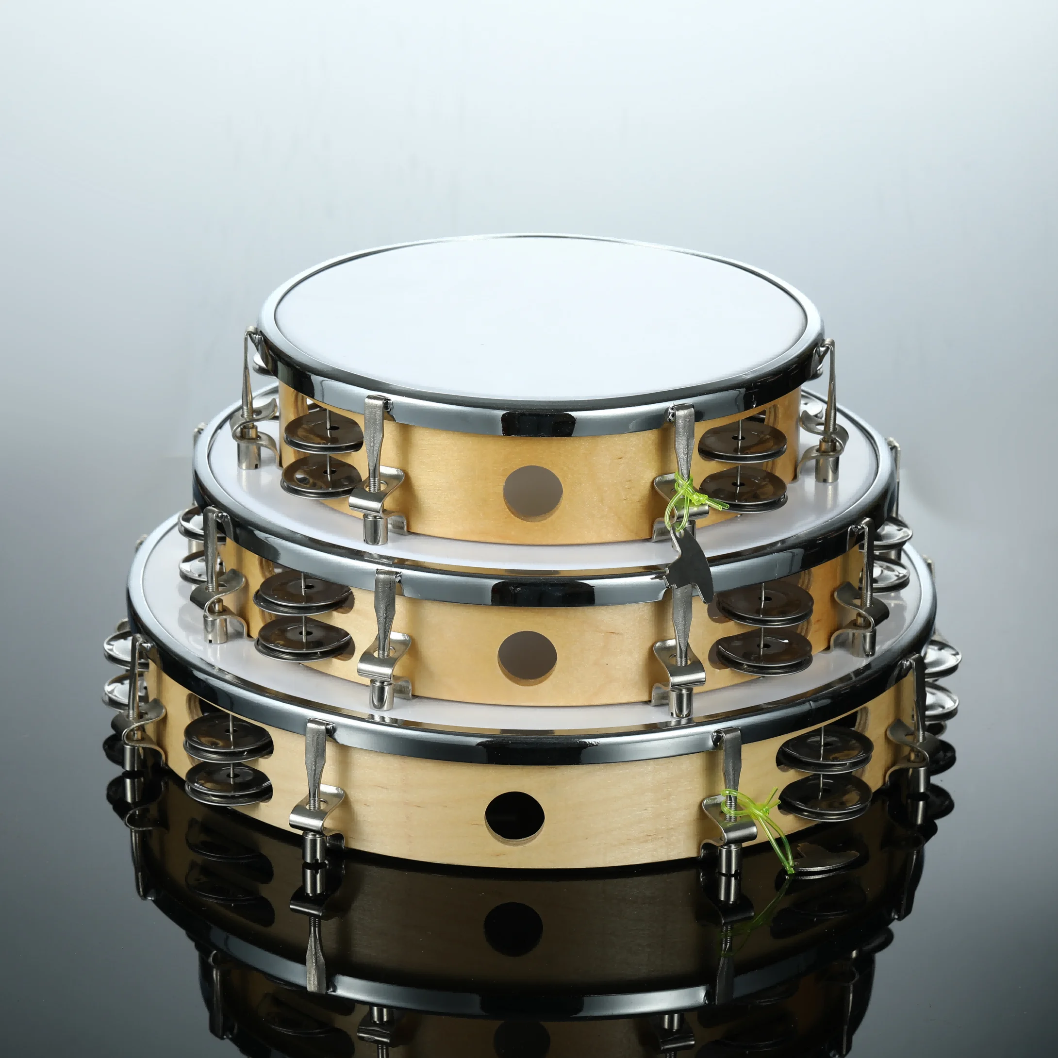 ⑩ めるくま 様 tambourine Custom Wooden Tambourine with Jingle Bells - Drum Enthusiasts