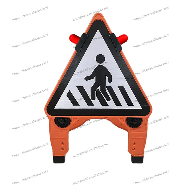 Triangle sign Road barrier plastic barrier traffic safety foldable  pedestrian isolation sign