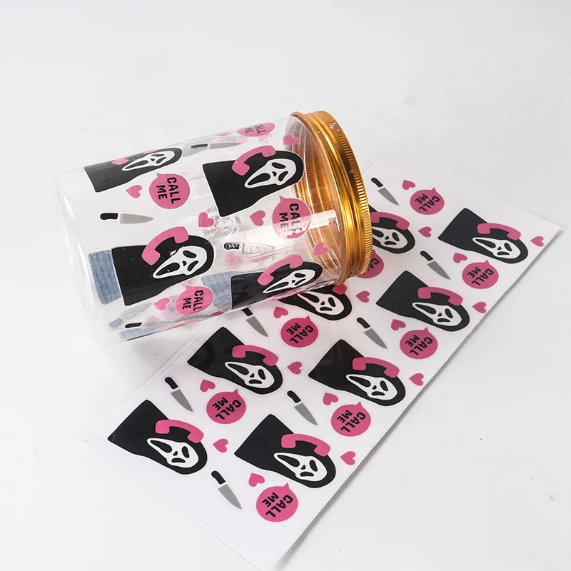 Custom Printing Popular Cold Cup Transfer Label Ready to Peel Stickers Cup Wraps Transfers UV DTF Sticker for 20 Oz Tumbler Cups