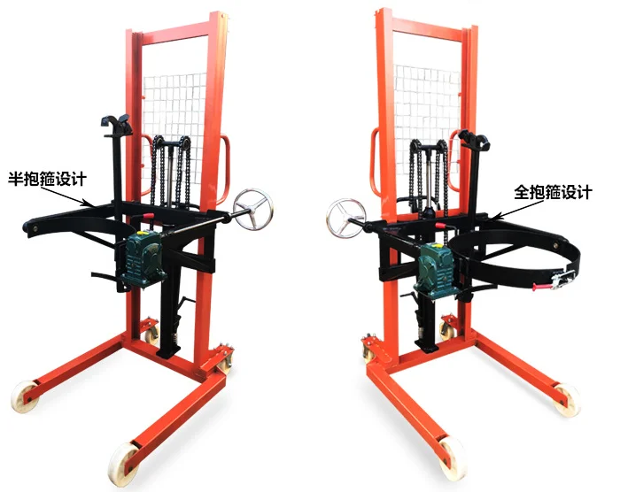 Manual Stacker Hydraulic Stacker & Rotator With Tilt Function 300KG 500kg Drum Lifter Lifting Equipment Manual Drum and Tilter