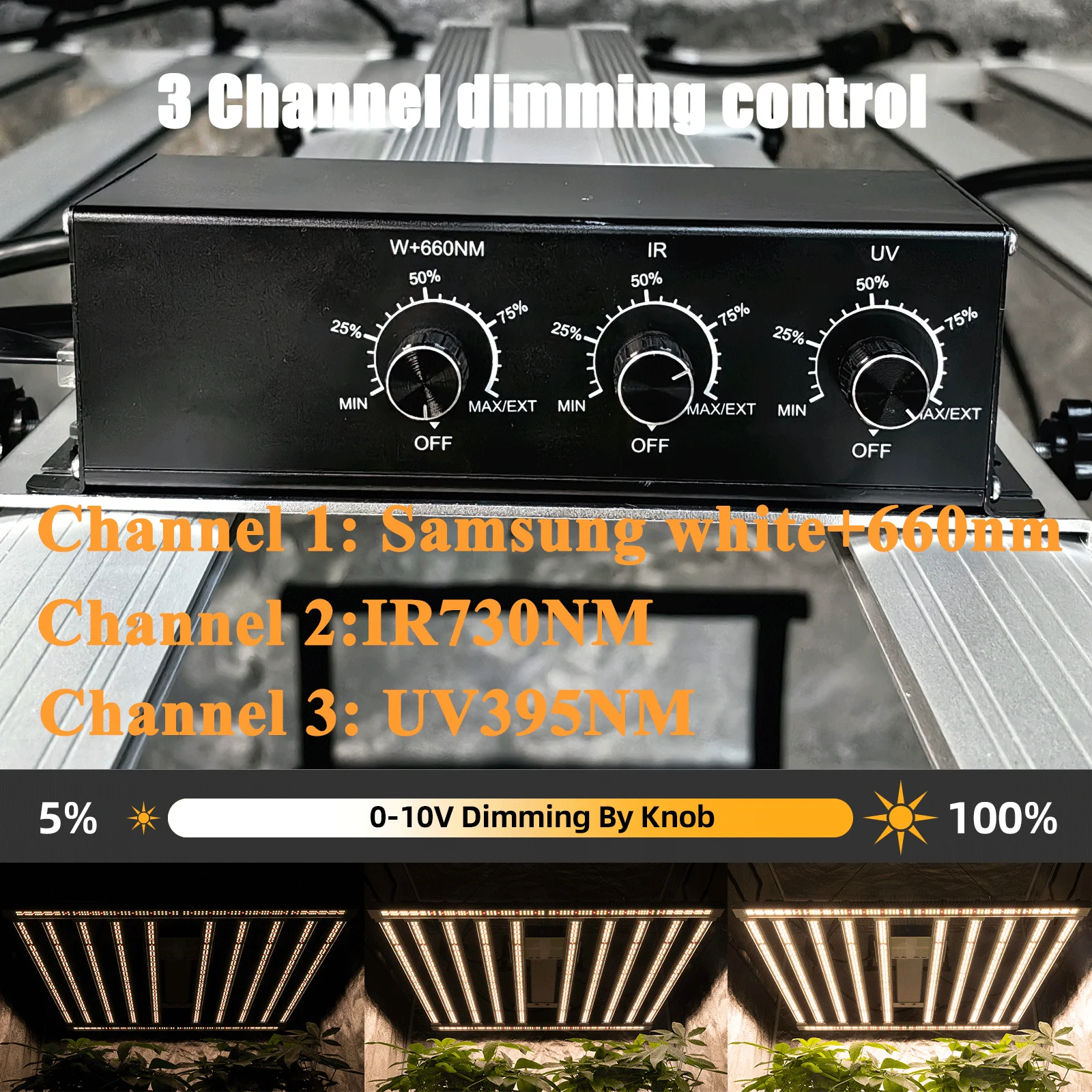 600W LED Grow Light - Balanced PPFD with Samsung Chips