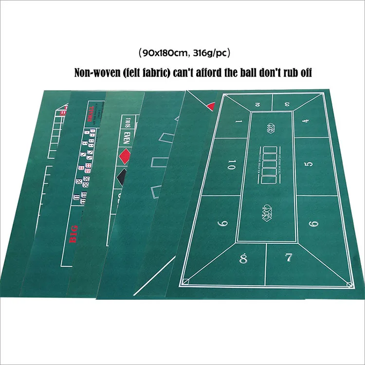 100% Customized Design Rubber Board Game Poker Table Mat Texas Hold'em Poker Pad
