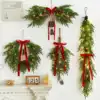 Christmas scene 4-piece set, wreath, wall hanging, rattan, light