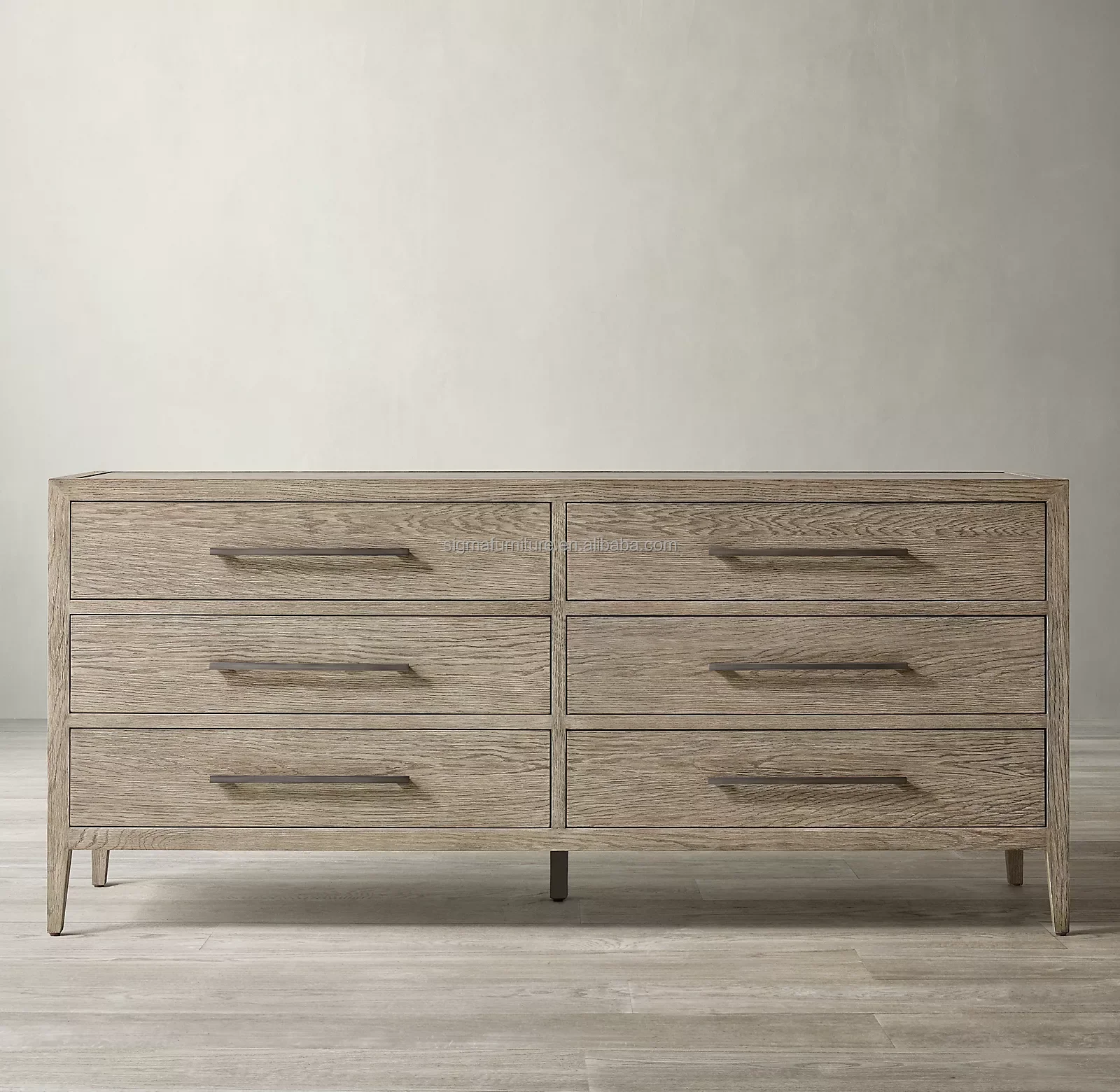 Деревянная мебель для гостиной и спальни с металлическими ручками хранения шкаф 6 выдвижными