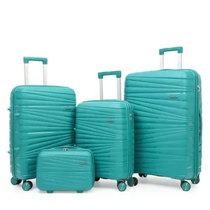 Modern Luxury PP Universal Wheel Pull Suitcase Set with Spinner Trolley for Business Travel
