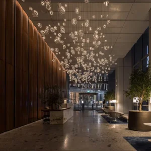 ECOJAS Luxury Glass Chandelier - New Design Large Pendant Light for Hotel Lobby, Supermarket, Wedding, and Hotel Décor