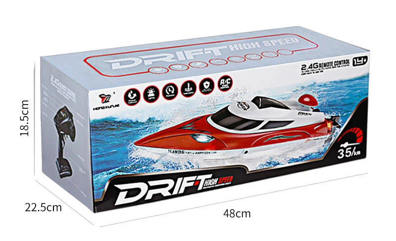 2.4GHz Anti-Interference 35km/h High Speed Racing Waterproof Rc Ship Yacht Scale Model Remote Control Speed Boat