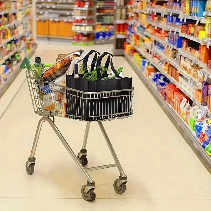 Custom Eco-Reusable Storage Grocery Shopping Tote Bags Laminated Non-Woven RPET with Logo Printing